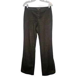 Vtg MOSCHINO Jeans Wool Trouser Pants Women's 8 Embroidered Ankle Slits Green